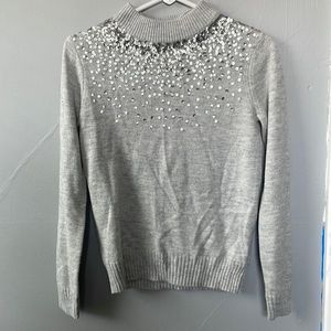 Juicy Couture small gray gradient sequin sweater academia Y2K prep coquette